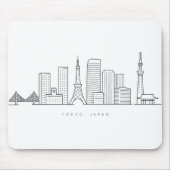 Minimalist Tokyo Skyline Illustration Muismat (Voorkant)