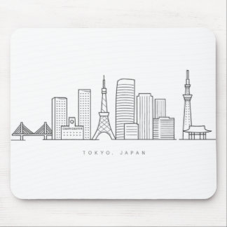 Minimalist Tokyo Skyline Illustration Muismat