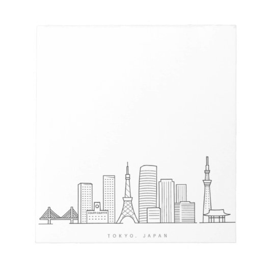 Minimalist Tokyo Skyline Illustration Notitieblok (Voorkant)