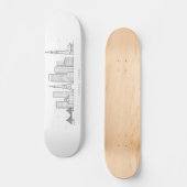 Minimalist Tokyo Skyline Illustration Persoonlijk Skateboard (Voorkant)