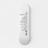 Minimalist Tokyo Skyline Illustration Persoonlijk Skateboard (Voorkant)