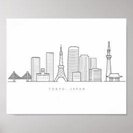 Minimalist Tokyo Skyline Illustration Poster