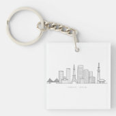 Minimalist Tokyo Skyline Illustration Sleutelhanger (voorkant)