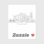 Minimalist Tokyo Skyline Illustration Sticker (Vel)