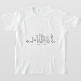 Minimalist Tokyo Skyline Illustration T-shirt