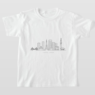 Minimalist Tokyo Skyline Illustration T-shirt