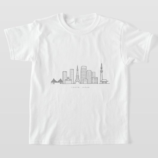 Minimalist Tokyo Skyline Illustration T-shirt (Laagn)