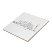 Minimalist Tokyo Skyline Illustration Tegeltje (Zijkant)
