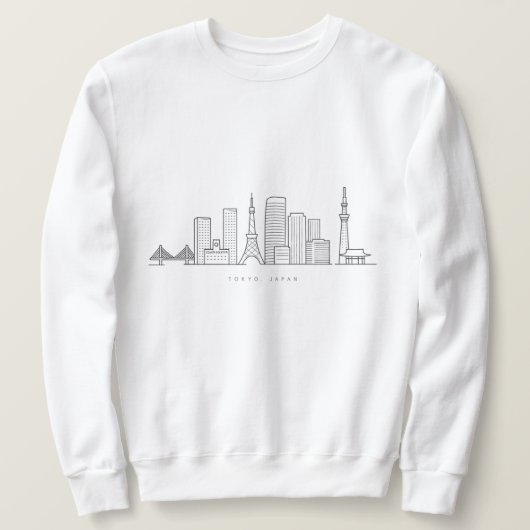 Minimalist Tokyo Skyline Illustration Trui (Design voorkant)