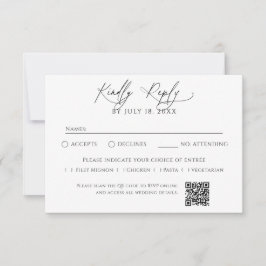 Minimalist Traditional QR Code RSVP Kaartje