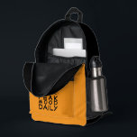 Minimalist Trail Hiking yellow Backpack Bedrukte Rugzak<br><div class="desc">Hey! Want a backpack that's as awesome as you? Check out this black hiking backpack! The bright orange sides give it a cool, stylish vibe, and the "Peak Mood Daily" mountain design is just plain fun. Honestly, who wouldn't want to take this on their next adventure? It's got tons of...</div>