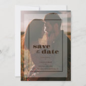 Minimalist Transparency Vellum Effect Photo Card Save The Date (Voorkant)