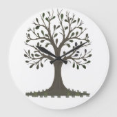 🌳 Minimalist Tree of Life Wall Clock - Modern Nat Grote Klok (Voorkant)