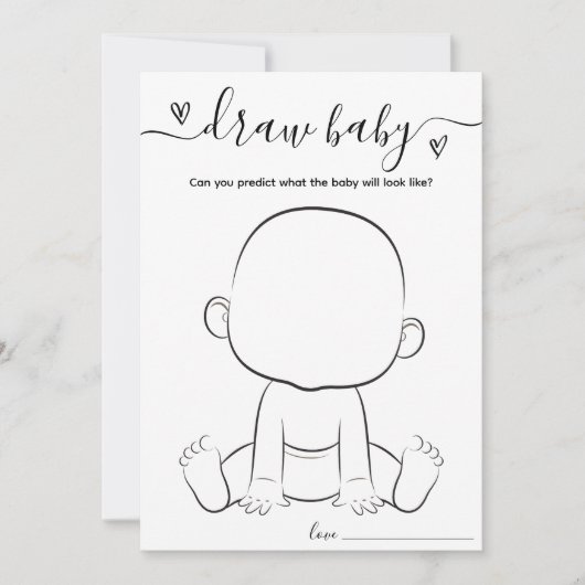 Minimalist Trek de Baby shower Game Kaart (Voorkant)
