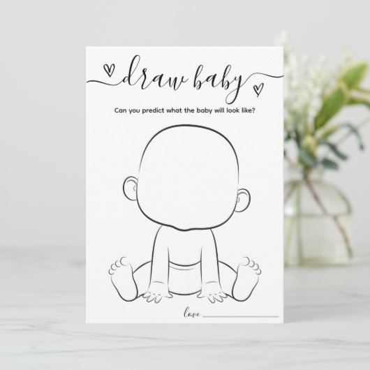 Minimalist Trek de Baby shower Game Kaart (Staand voorkant)