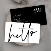 Minimalist Trendy Monogram Chic Black & White Visitekaartje