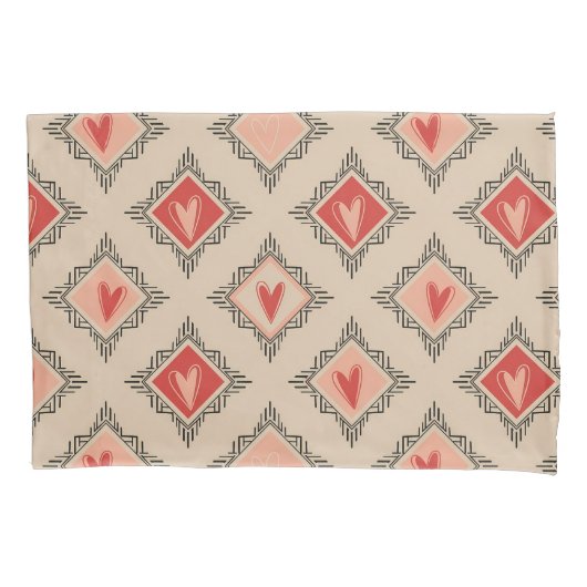 Minimalist Tribal Heart Dusty Rose design  Kussensloop (Voorkant)