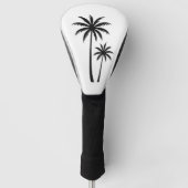 Minimalist Tropical Palm Trees Silhouette Art Tee Golfheadcover (Voorkant)