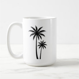 Minimalist Tropical Palm Trees Silhouette Art Tee Koffiemok
