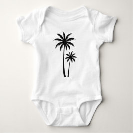 Minimalist Tropical Palm Trees Silhouette Art Tee Romper