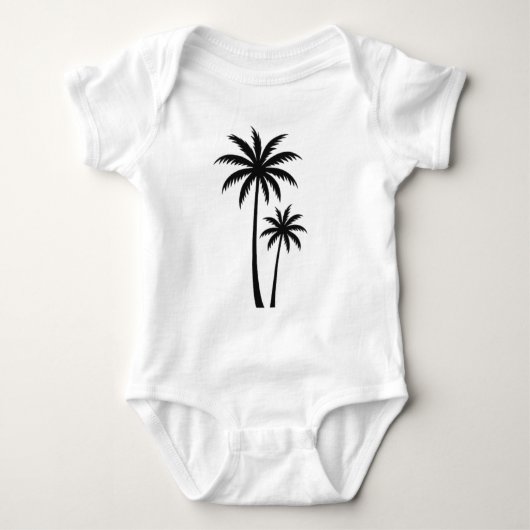 Minimalist Tropical Palm Trees Silhouette Art Tee Romper (Voorkant)
