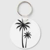 Minimalist Tropical Palm Trees Silhouette Art Tee Sleutelhanger (Voorkant)