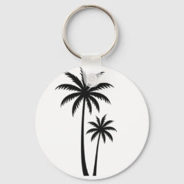 Minimalist Tropical Palm Trees Silhouette Art Tee Sleutelhanger