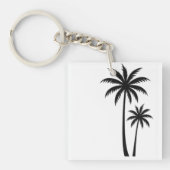 Minimalist Tropical Palm Trees Silhouette Art Tee Sleutelhanger (voorkant)