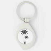 Minimalist Tropical Palm Trees Silhouette Art Tee Sleutelhanger (Voorkant)