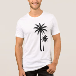 Minimalist Tropical Palm Trees Silhouette Art Tee Tri-Blend Shirt