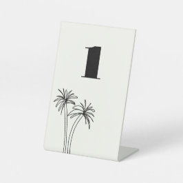 Minimalist Tropics Trouwtafel Nummer Reclamebord Met Voetstuk