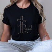 Minimalist Trots Christelijk Cross Script Dark T-shirt