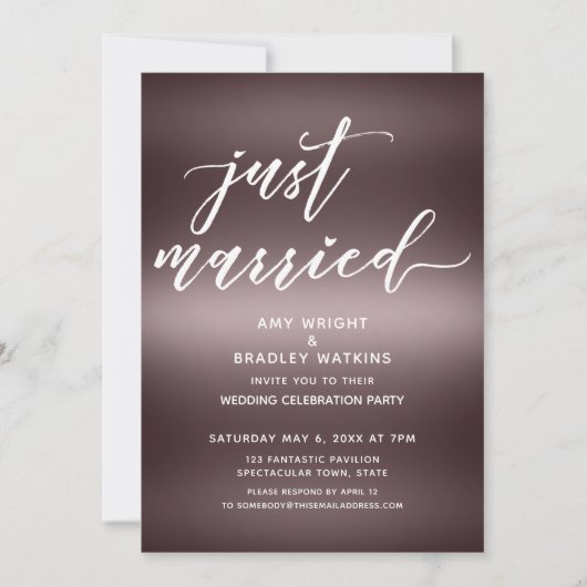 Minimalist trouwt met handschrift over Roos Kaart (Voorkant)