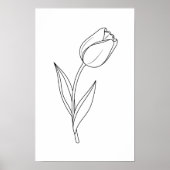 Minimalist Tulip Line Drawing Poster (Voorkant)