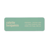 Minimalist Turquoise-Green & Pale Peach Address Etiket (Voorkant)