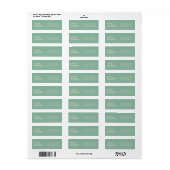 Minimalist Turquoise-Green & Pale Peach Address Etiket (Full Sheet)
