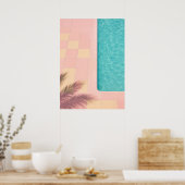 Minimalist Turquoise Pool Poster (Keuken)