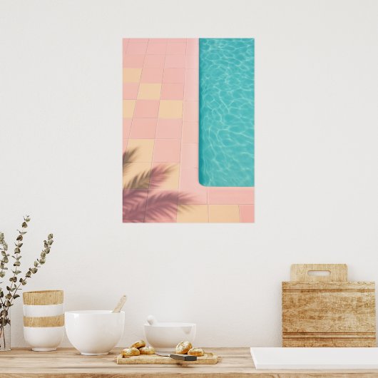 Minimalist Turquoise Pool Poster (Keuken)