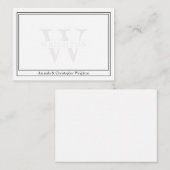 Minimalist Two Border Monogram Couple Note Card Notitiekaartje (Voorkant / Achterkant)