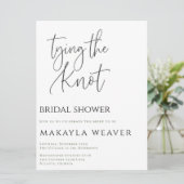 Minimalist Tying the Knot Bridal Shower Invitation Kaart (Staand voorkant)