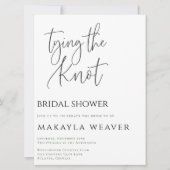 Minimalist Tying the Knot Bridal Shower Invitation Kaart (Voorkant)