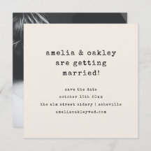 Minimalist Typewriter Retro Ivory Wedding Photo