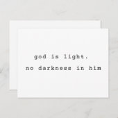 Minimalist Typographic God is Light Postcard Briefkaart (Voorkant / Achterkant)