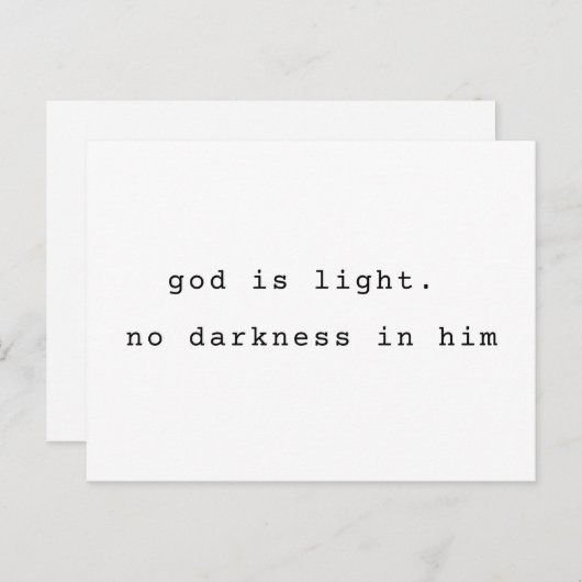 Minimalist Typographic God is Light Postcard Briefkaart (Voorkant / Achterkant)