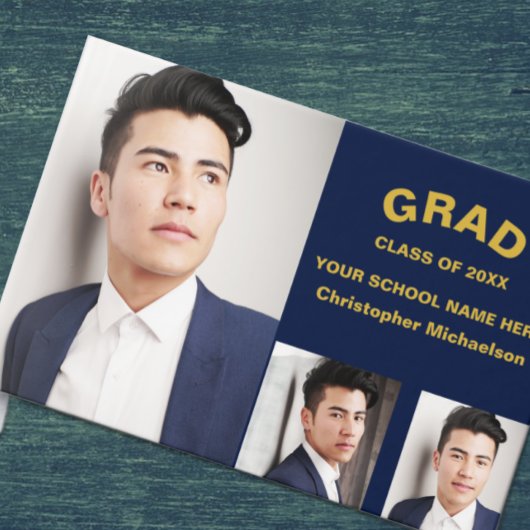 Minimalist Typography 3 Photo Graduation Gastenboek