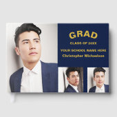 Minimalist Typography 3 Photo Graduation Gastenboek (Voorkant)