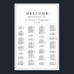 Minimalist Typography Alphabetical Seating Chart Poster<br><div class="desc">This minimalist typography alphabetical seating chart poster is perfect for a simple wedding. This sign can be used to organize your guests alphabetically or by table number by changing the names of the headings. The modern romantic design features classic black and white typography. Customizable in any color. Keep the design...</div>