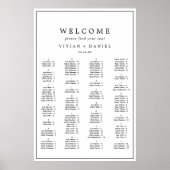 Minimalist Typography Alphabetical Seating Chart Poster (Voorkant)