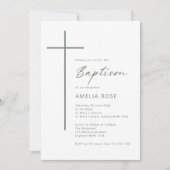 Minimalist Typography cross baptism Kaart (Voorkant)