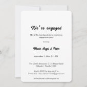 Minimalist Typography Engagement Card with Photo Kaart (Voorkant)